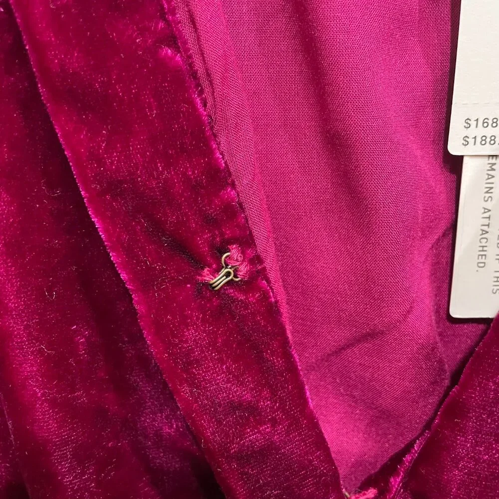 Anthropologie Somerset: Velvet Edition Plus Mini Dress in Magenta - Picture 7 of 12